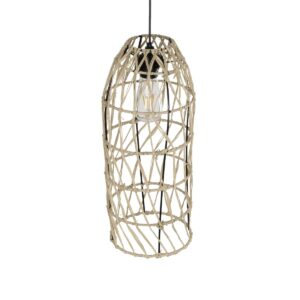 GLOBOSTAR® NETI 205-0024 Boho Κρεμαστό Φωτιστικό Οροφής με Ντουί 1 x E27 AC 220-240V IP20 – Μπεζ – M20 x Π20 x Υ49cm