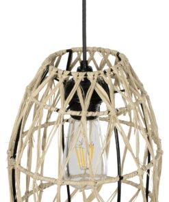 GLOBOSTAR® NETI 205-0024 Boho Κρεμαστό Φωτιστικό Οροφής με Ντουί 1 x E27 AC 220-240V IP20 – Μπεζ – M20 x Π20 x Υ49cm