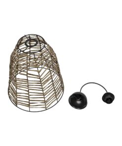 GLOBOSTAR® NETZ 205-0026 Boho Κρεμαστό Φωτιστικό Οροφής με Ντουί 1 x E27 AC 220-240V IP20 – Μπεζ – M30 x Π30 x Υ38cm