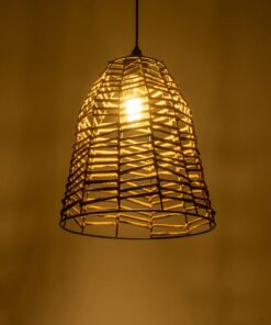 GLOBOSTAR® NETZ 205-0026 Boho Κρεμαστό Φωτιστικό Οροφής με Ντουί 1 x E27 AC 220-240V IP20 – Μπεζ – M30 x Π30 x Υ38cm