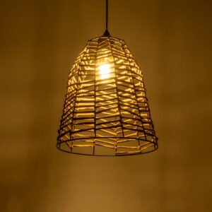 GLOBOSTAR® NETZ 205-0026 Boho Κρεμαστό Φωτιστικό Οροφής με Ντουί 1 x E27 AC 220-240V IP20 – Μπεζ – M30 x Π30 x Υ38cm