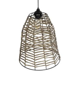 GLOBOSTAR® NETZ 205-0026 Boho Κρεμαστό Φωτιστικό Οροφής με Ντουί 1 x E27 AC 220-240V IP20 – Μπεζ – M30 x Π30 x Υ38cm