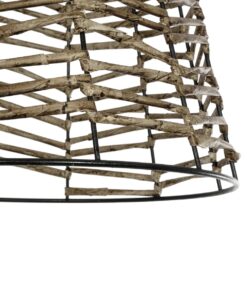 GLOBOSTAR® NETZ 205-0026 Boho Κρεμαστό Φωτιστικό Οροφής με Ντουί 1 x E27 AC 220-240V IP20 – Μπεζ – M30 x Π30 x Υ38cm