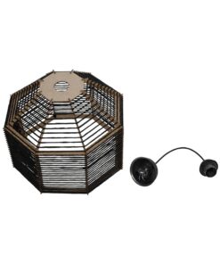 GLOBOSTAR® VORK 205-0027 Boho Κρεμαστό Φωτιστικό Οροφής με Ντουί 1 x E27 AC 220-240V IP20 – Μαύρο – M40 x Π40 x Υ36cm