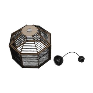 GLOBOSTAR® VORK 205-0027 Boho Κρεμαστό Φωτιστικό Οροφής με Ντουί 1 x E27 AC 220-240V IP20 – Μαύρο – M40 x Π40 x Υ36cm