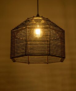 GLOBOSTAR® VORK 205-0027 Boho Κρεμαστό Φωτιστικό Οροφής με Ντουί 1 x E27 AC 220-240V IP20 – Μαύρο – M40 x Π40 x Υ36cm