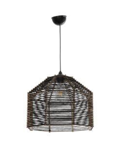 GLOBOSTAR® VORK 205-0027 Boho Κρεμαστό Φωτιστικό Οροφής με Ντουί 1 x E27 AC 220-240V IP20 – Μαύρο – M40 x Π40 x Υ36cm