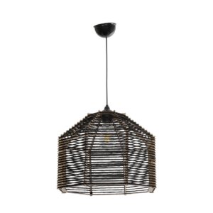 GLOBOSTAR® VORK 205-0027 Boho Κρεμαστό Φωτιστικό Οροφής με Ντουί 1 x E27 AC 220-240V IP20 – Μαύρο – M40 x Π40 x Υ36cm