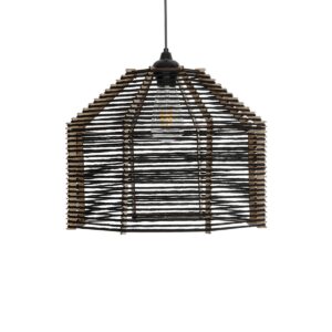 GLOBOSTAR® VORK 205-0027 Boho Κρεμαστό Φωτιστικό Οροφής με Ντουί 1 x E27 AC 220-240V IP20 – Μαύρο – M40 x Π40 x Υ36cm