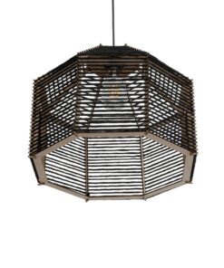 GLOBOSTAR® VORK 205-0027 Boho Κρεμαστό Φωτιστικό Οροφής με Ντουί 1 x E27 AC 220-240V IP20 – Μαύρο – M40 x Π40 x Υ36cm