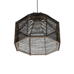 GLOBOSTAR® VORK 205-0027 Boho Κρεμαστό Φωτιστικό Οροφής με Ντουί 1 x E27 AC 220-240V IP20 – Μαύρο – M40 x Π40 x Υ36cm