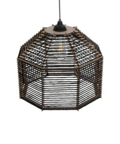 GLOBOSTAR® VORK 205-0027 Boho Κρεμαστό Φωτιστικό Οροφής με Ντουί 1 x E27 AC 220-240V IP20 – Μαύρο – M40 x Π40 x Υ36cm