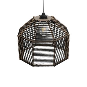 GLOBOSTAR® VORK 205-0027 Boho Κρεμαστό Φωτιστικό Οροφής με Ντουί 1 x E27 AC 220-240V IP20 – Μαύρο – M40 x Π40 x Υ36cm