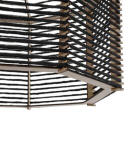 GLOBOSTAR® VORK 205-0027 Boho Κρεμαστό Φωτιστικό Οροφής με Ντουί 1 x E27 AC 220-240V IP20 – Μαύρο – M40 x Π40 x Υ36cm