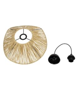 GLOBOSTAR® CHAPEAU 205-0028 Boho Κρεμαστό Φωτιστικό Οροφής με Ντουί 1 x E27 AC 220-240V IP20 – Μπεζ – M41 x Π41 x Υ17cm