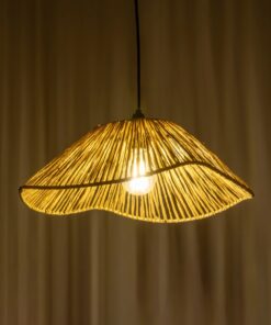 GLOBOSTAR® CHAPEAU 205-0028 Boho Κρεμαστό Φωτιστικό Οροφής με Ντουί 1 x E27 AC 220-240V IP20 – Μπεζ – M41 x Π41 x Υ17cm