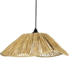 GLOBOSTAR® CHAPEAU 205-0028 Boho Κρεμαστό Φωτιστικό Οροφής με Ντουί 1 x E27 AC 220-240V IP20 – Μπεζ – M41 x Π41 x Υ17cm