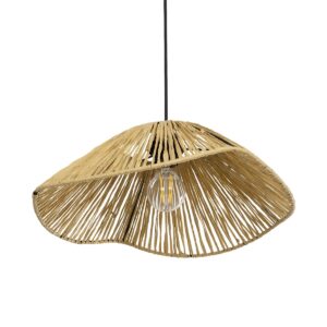GLOBOSTAR® CHAPEAU 205-0028 Boho Κρεμαστό Φωτιστικό Οροφής με Ντουί 1 x E27 AC 220-240V IP20 – Μπεζ – M41 x Π41 x Υ17cm