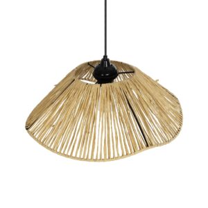 GLOBOSTAR® CHAPEAU 205-0028 Boho Κρεμαστό Φωτιστικό Οροφής με Ντουί 1 x E27 AC 220-240V IP20 – Μπεζ – M41 x Π41 x Υ17cm
