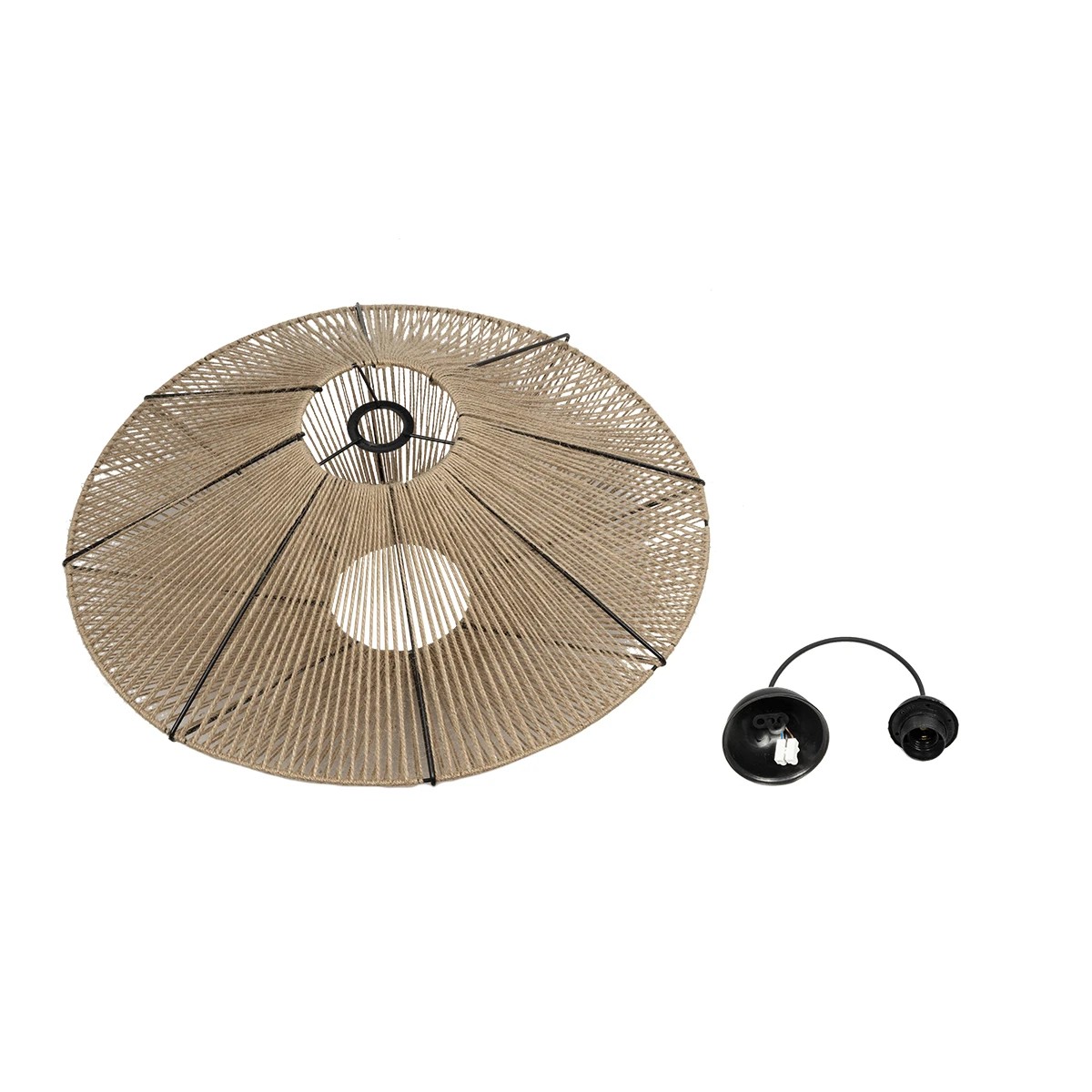 GLOBOSTAR® OVNI 205-0029 Boho Κρεμαστό Φωτιστικό Οροφής με Ντουί 1 x E27 AC 220-240V IP20 – Μπεζ – M60 x Π60 x Υ29cm