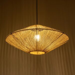 GLOBOSTAR® OVNI 205-0029 Boho Κρεμαστό Φωτιστικό Οροφής με Ντουί 1 x E27 AC 220-240V IP20 – Μπεζ – M60 x Π60 x Υ29cm