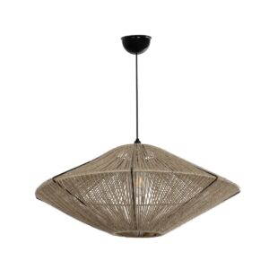GLOBOSTAR® OVNI 205-0029 Boho Κρεμαστό Φωτιστικό Οροφής με Ντουί 1 x E27 AC 220-240V IP20 – Μπεζ – M60 x Π60 x Υ29cm