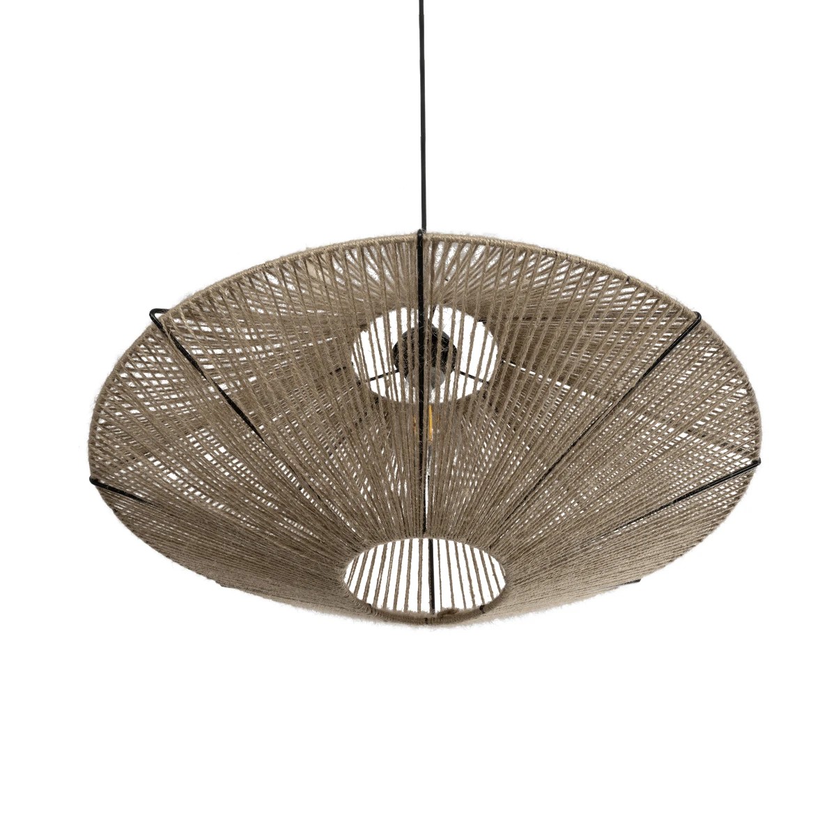 GLOBOSTAR® OVNI 205-0029 Boho Κρεμαστό Φωτιστικό Οροφής με Ντουί 1 x E27 AC 220-240V IP20 – Μπεζ – M60 x Π60 x Υ29cm