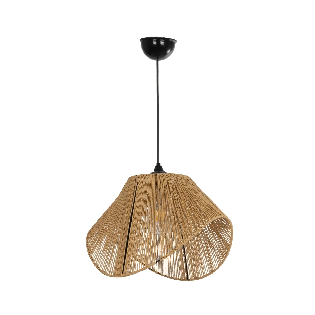 GLOBOSTAR® ECLAIR 205-0030 Boho Κρεμαστό Φωτιστικό Οροφής με Ντουί 1 x E27 AC 220-240V IP20 – Μπεζ – M41 x Π27 x Υ29cm