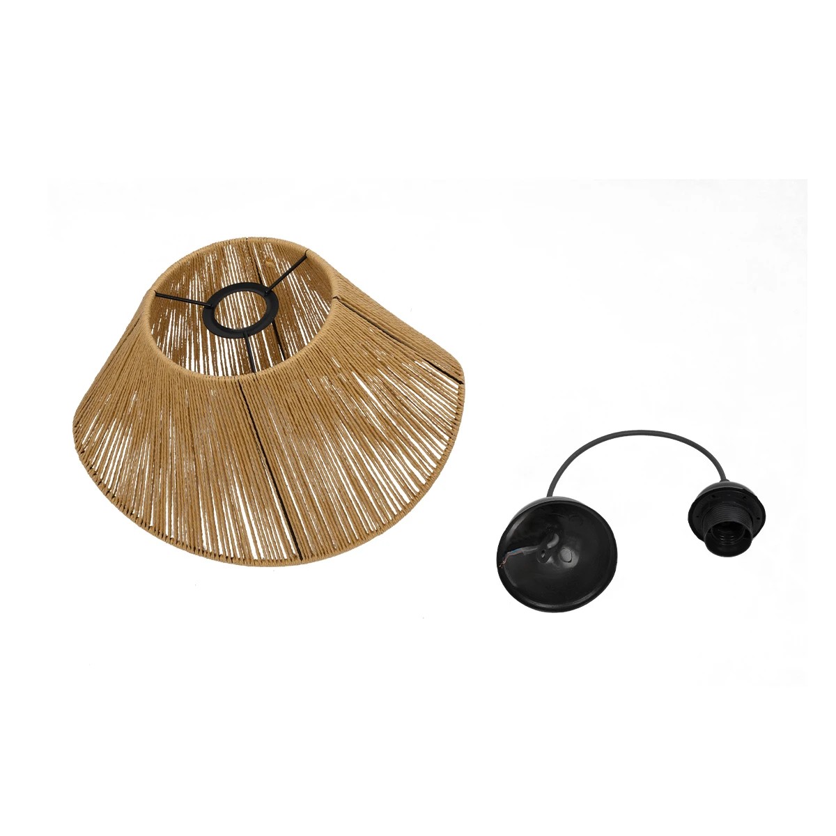 GLOBOSTAR® ELDA 205-0032 Boho Κρεμαστό Φωτιστικό Οροφής με Ντουί 1 x E27 AC 220-240V IP20 – Μπεζ – M32 x Π21 x Υ24cm