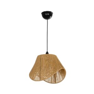 GLOBOSTAR® ELDA 205-0032 Boho Κρεμαστό Φωτιστικό Οροφής με Ντουί 1 x E27 AC 220-240V IP20 – Μπεζ – M32 x Π21 x Υ24cm