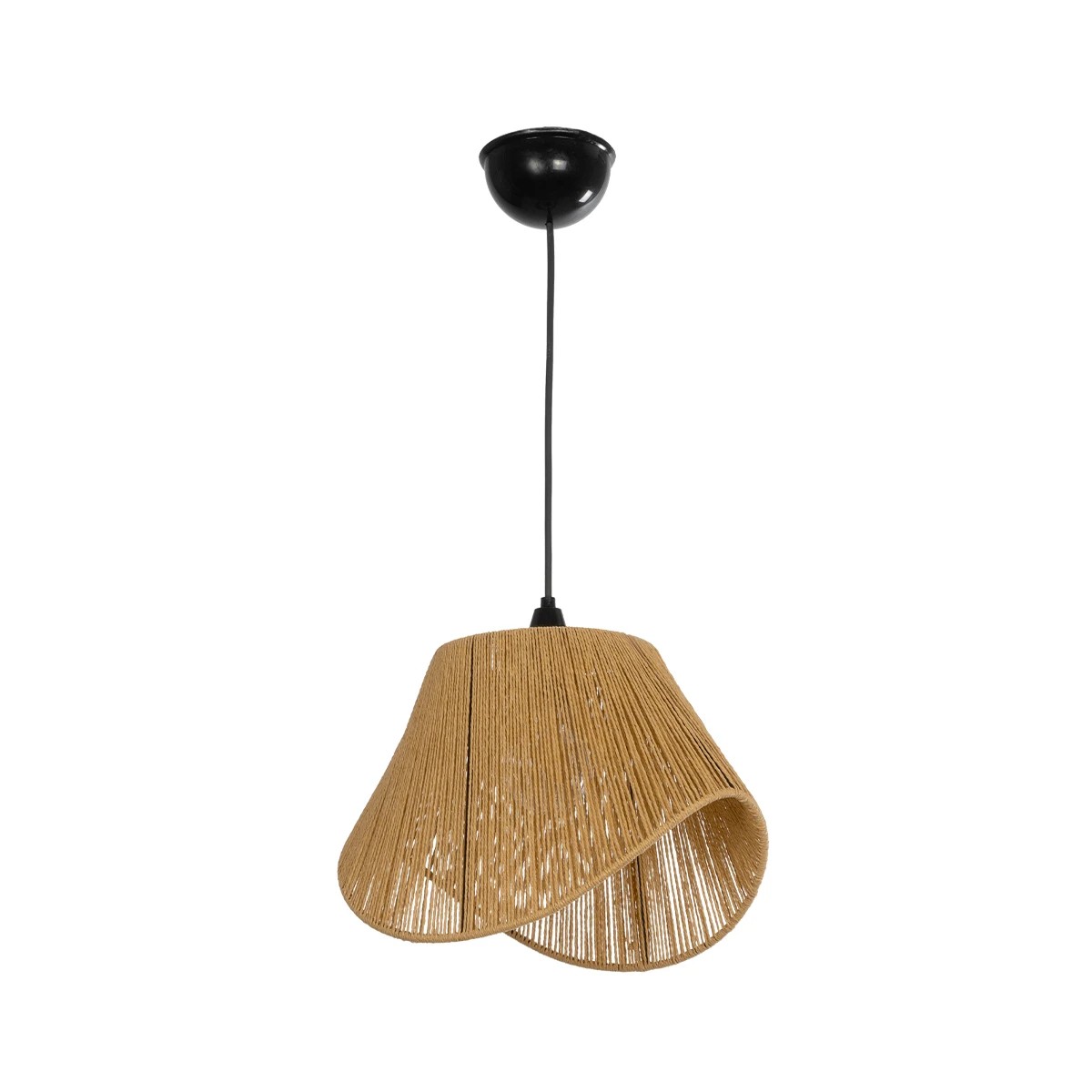 GLOBOSTAR® ELDA 205-0032 Boho Κρεμαστό Φωτιστικό Οροφής με Ντουί 1 x E27 AC 220-240V IP20 – Μπεζ – M32 x Π21 x Υ24cm