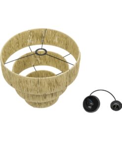 GLOBOSTAR® COROIN 205-0034 Boho Κρεμαστό Φωτιστικό Οροφής με Ντουί 1 x E27 AC 220-240V IP20 – Μπεζ – M40 x Π40 x Υ35cm