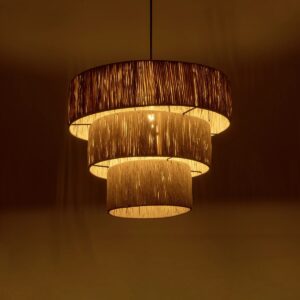 GLOBOSTAR® COROIN 205-0034 Boho Κρεμαστό Φωτιστικό Οροφής με Ντουί 1 x E27 AC 220-240V IP20 – Μπεζ – M40 x Π40 x Υ35cm