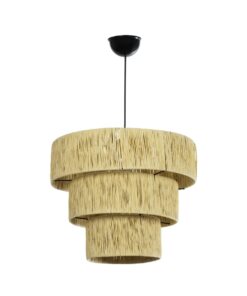 GLOBOSTAR® COROIN 205-0034 Boho Κρεμαστό Φωτιστικό Οροφής με Ντουί 1 x E27 AC 220-240V IP20 – Μπεζ – M40 x Π40 x Υ35cm