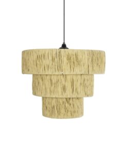 GLOBOSTAR® COROIN 205-0034 Boho Κρεμαστό Φωτιστικό Οροφής με Ντουί 1 x E27 AC 220-240V IP20 – Μπεζ – M40 x Π40 x Υ35cm