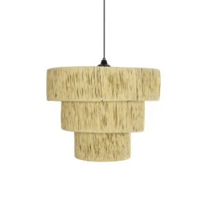 GLOBOSTAR® COROIN 205-0034 Boho Κρεμαστό Φωτιστικό Οροφής με Ντουί 1 x E27 AC 220-240V IP20 – Μπεζ – M40 x Π40 x Υ35cm