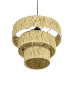 GLOBOSTAR® COROIN 205-0034 Boho Κρεμαστό Φωτιστικό Οροφής με Ντουί 1 x E27 AC 220-240V IP20 – Μπεζ – M40 x Π40 x Υ35cm