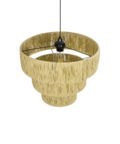 GLOBOSTAR® COROIN 205-0034 Boho Κρεμαστό Φωτιστικό Οροφής με Ντουί 1 x E27 AC 220-240V IP20 – Μπεζ – M40 x Π40 x Υ35cm