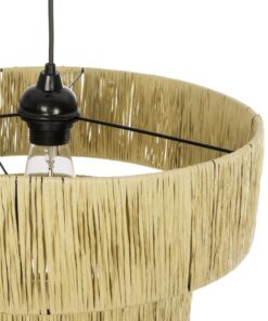 GLOBOSTAR® COROIN 205-0034 Boho Κρεμαστό Φωτιστικό Οροφής με Ντουί 1 x E27 AC 220-240V IP20 – Μπεζ – M40 x Π40 x Υ35cm