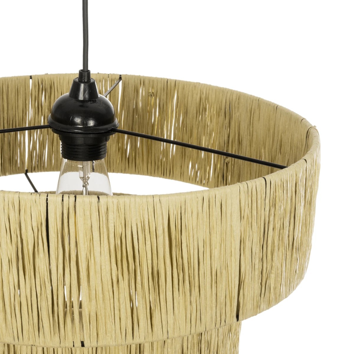 GLOBOSTAR® COROIN 205-0034 Boho Κρεμαστό Φωτιστικό Οροφής με Ντουί 1 x E27 AC 220-240V IP20 – Μπεζ – M40 x Π40 x Υ35cm