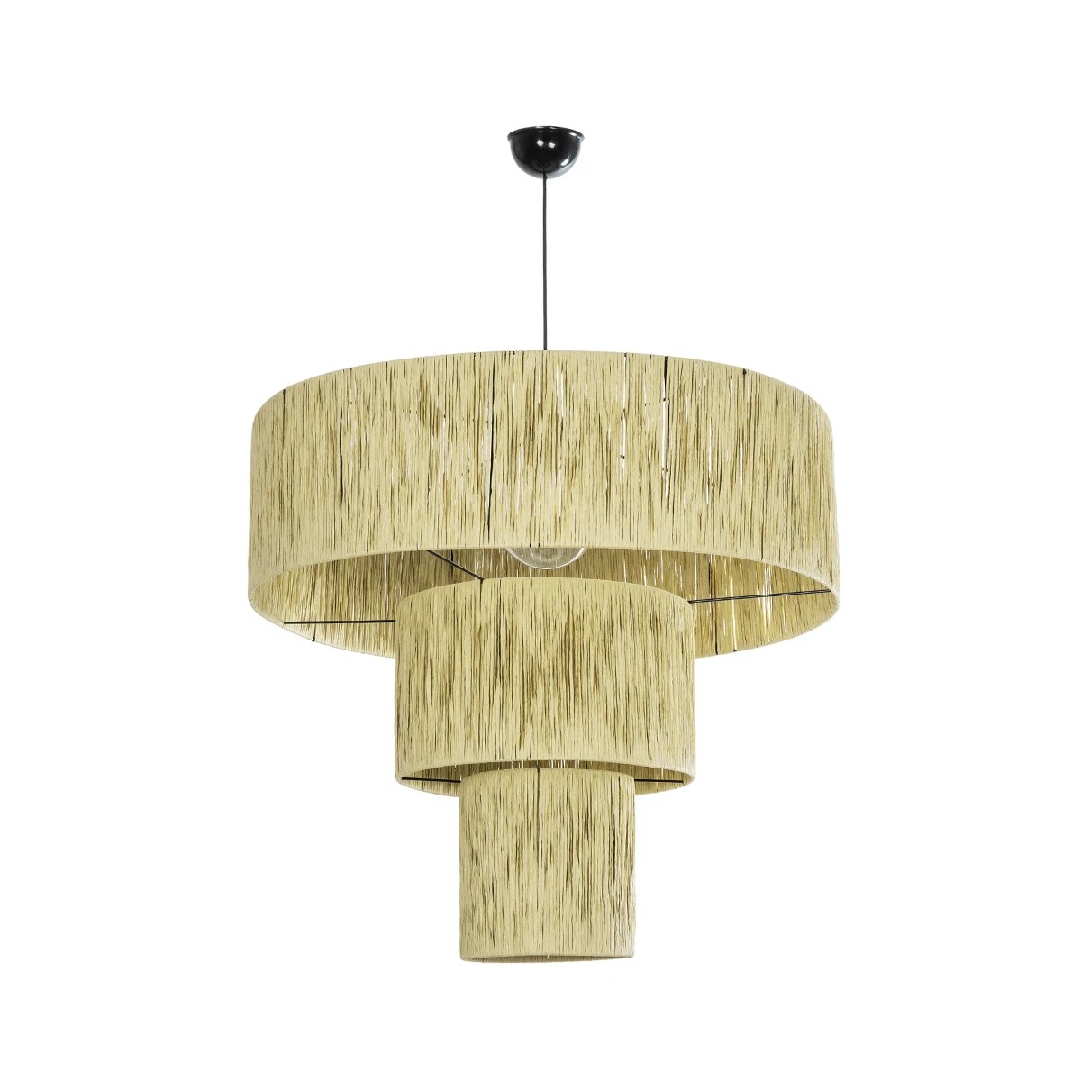 GLOBOSTAR® COROIN 205-0035 Boho Κρεμαστό Φωτιστικό Οροφής με Ντουί 1 x E27 AC 220-240V IP20 – Μπεζ – M70 x Π70 x Υ64cm