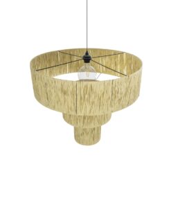 GLOBOSTAR® COROIN 205-0035 Boho Κρεμαστό Φωτιστικό Οροφής με Ντουί 1 x E27 AC 220-240V IP20 – Μπεζ – M70 x Π70 x Υ64cm