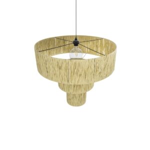 GLOBOSTAR® COROIN 205-0035 Boho Κρεμαστό Φωτιστικό Οροφής με Ντουί 1 x E27 AC 220-240V IP20 – Μπεζ – M70 x Π70 x Υ64cm