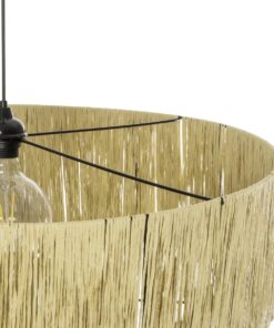 GLOBOSTAR® COROIN 205-0035 Boho Κρεμαστό Φωτιστικό Οροφής με Ντουί 1 x E27 AC 220-240V IP20 – Μπεζ – M70 x Π70 x Υ64cm