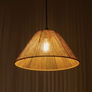 GLOBOSTAR® HATA 205-0036 Boho Κρεμαστό Φωτιστικό Οροφής με Ντουί 1 x E27 AC 220-240V IP20 – Μπεζ – M35 x Π35 x Υ21cm