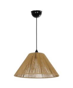 GLOBOSTAR® HATA 205-0036 Boho Κρεμαστό Φωτιστικό Οροφής με Ντουί 1 x E27 AC 220-240V IP20 – Μπεζ – M35 x Π35 x Υ21cm