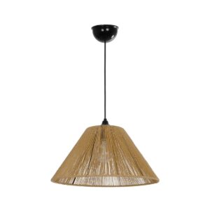 GLOBOSTAR® HATA 205-0036 Boho Κρεμαστό Φωτιστικό Οροφής με Ντουί 1 x E27 AC 220-240V IP20 – Μπεζ – M35 x Π35 x Υ21cm