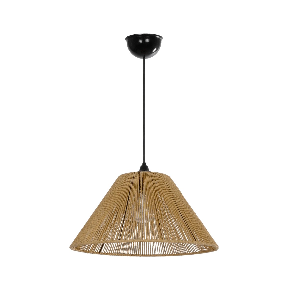 GLOBOSTAR® HATA 205-0036 Boho Κρεμαστό Φωτιστικό Οροφής με Ντουί 1 x E27 AC 220-240V IP20 – Μπεζ – M35 x Π35 x Υ21cm