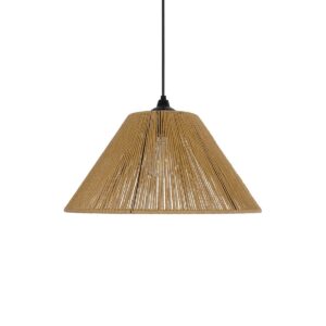GLOBOSTAR® HATA 205-0036 Boho Κρεμαστό Φωτιστικό Οροφής με Ντουί 1 x E27 AC 220-240V IP20 – Μπεζ – M35 x Π35 x Υ21cm