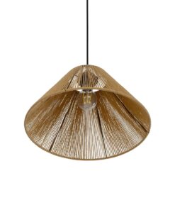 GLOBOSTAR® HATA 205-0036 Boho Κρεμαστό Φωτιστικό Οροφής με Ντουί 1 x E27 AC 220-240V IP20 – Μπεζ – M35 x Π35 x Υ21cm